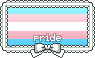 trans pride flag stamp with bow